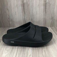 Oofos Slide Sandals Mens 13 Recovery Black Rubber Slip On Comfort Shoes
