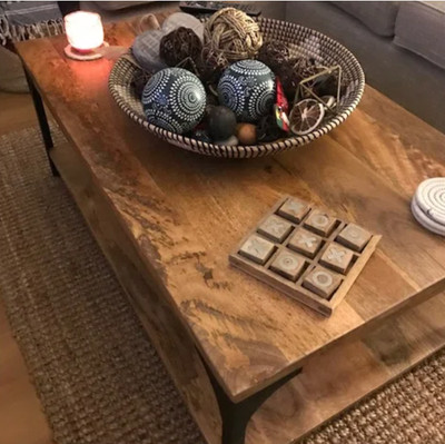 Industrial Couchtisch Vintage Retro Aufbewahrung Regal groß rustikal Massivholz Schrank