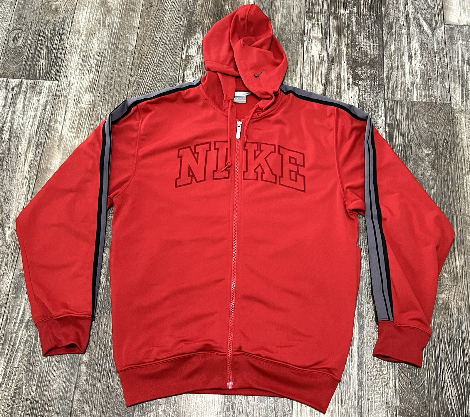 SACAI X NIKE Vintage Nike Y2K Spell out Felpa con Cappuccio Zip Track Jacket Swoosh Taglia Uomo Small