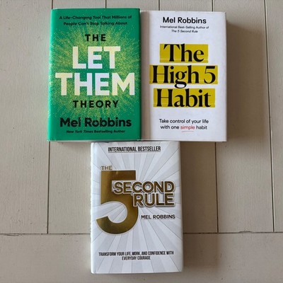 Mel Robbins 3 Book Lot The Let Them Theory The High 5 Habit The 5 Second Rule