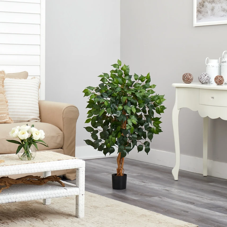 Árbol artificial de ficus casi natural de 3', 28,00 x 28,00 x 36,00 pulgadas Foto 4 de 4