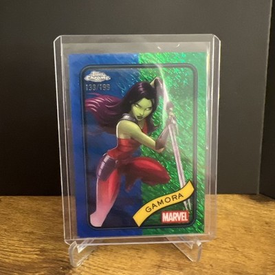 Gamora 2025 Topps Chrome Marvel /199 Blue & Green Shimmer Refractor