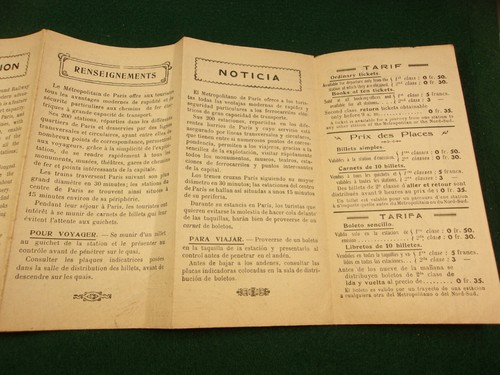 BEAUTIFUL OLD VTG ANTIQUE 1924 FOLDING COLORED MAP OF METROPOLITAN PARIS, FRANCE - Picture 10 of 17