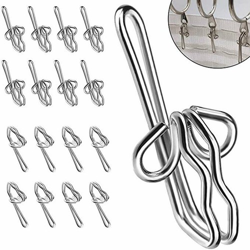 120X Curtain Gathering Hook 28mm Pencil Pleat Small Gather Metal Gather Hooks AU - Picture 2 of 7
