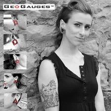 5 Pair Set of GeoGauges Brand Silicone Tunnels Ear Plugs Gauges Body Jewelry