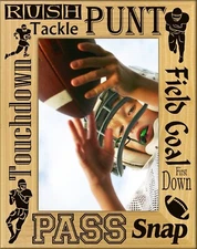 Football Sayings Laser Engraved Wood Picture Frame Portrait (5 x 7)