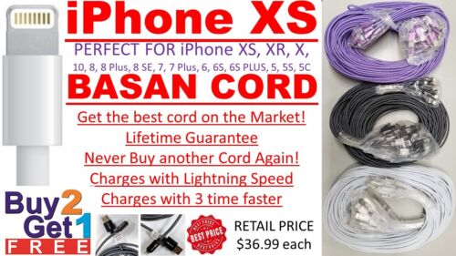 iPhone Xs/Xr/X/8/7/6 3x Faster Charging Cable LIFETIME NEVER BUY AGAIN 3M (10') - Afbeelding 1 van 6