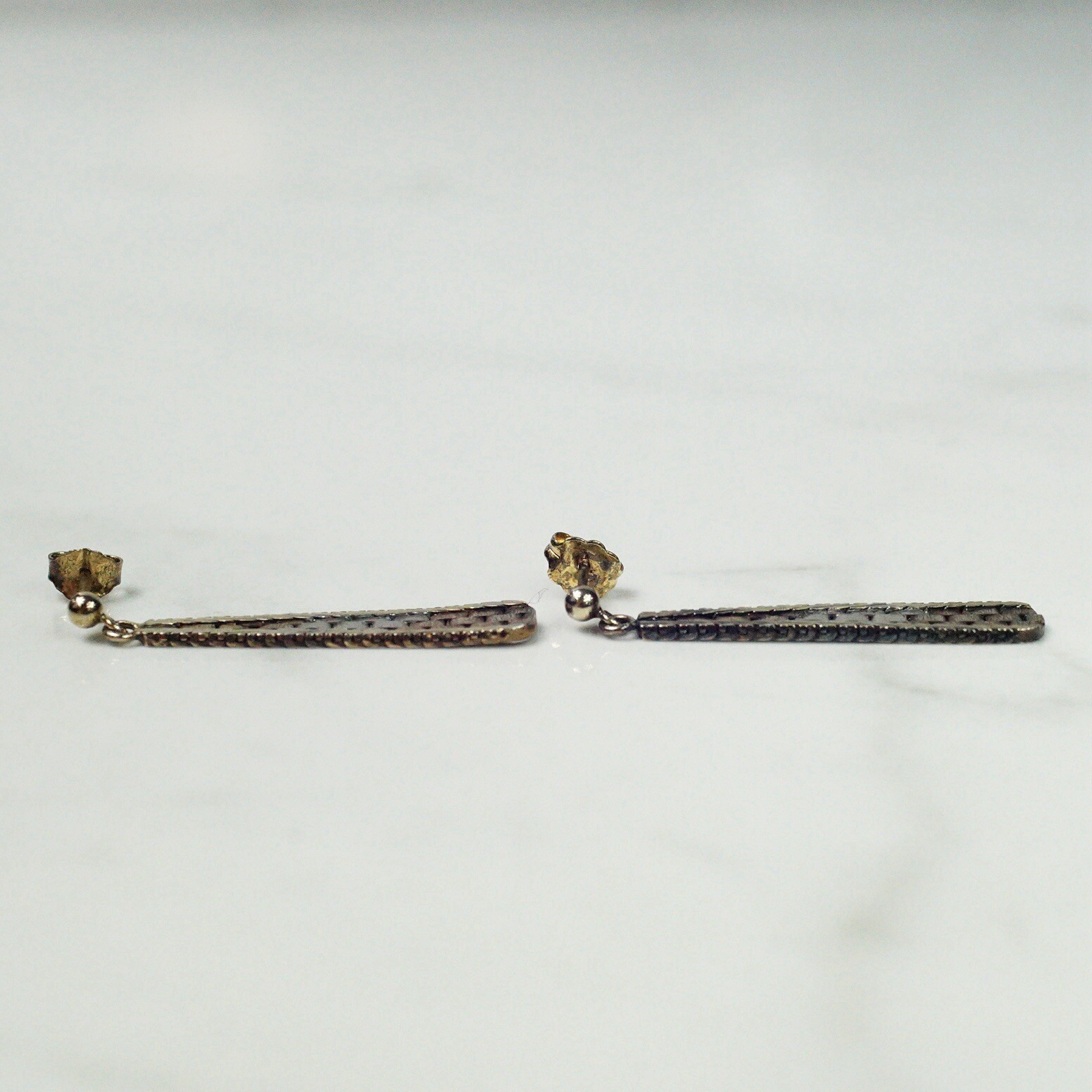 Tricolor Sterling Silver Woven Triangular Drop Da… - image 6