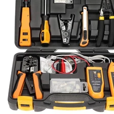 15-Piece Professional Network Tool Kit with Crimper, Tester & Punch Down Tool