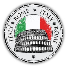 Rome Italy Flag Grunge Stamp Travel Car Bumper Sticker Decal
