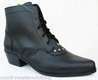 Ladies Black Leather Line Dancing Ankle Boots Shoes Cowboy Western Style Georgia Ladies Black Leather Line Dancing Ankle Boots Shoes Cowboy Western Style Georgia
