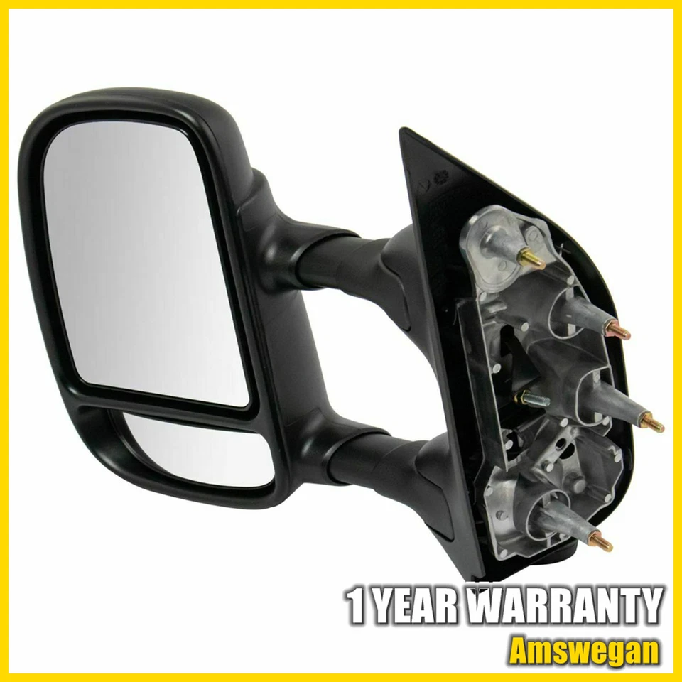 1 juego de espejos laterales telescópicos de remolque manual para Ford E350 E450 Super Duty 2003-2016 Foto 4 de 4