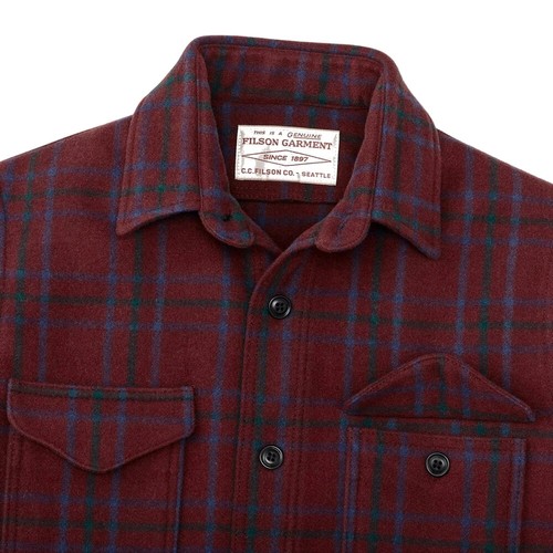 Filson Wool Jac Shirt 20266729 MADE IN USA Deep Red Blue Green Jacket Seattle CC - Picture 4 of 8