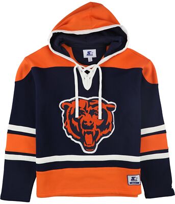 STARTER Mens Bears Lace-Up Hoodie Sweatshirt, Blue, Large