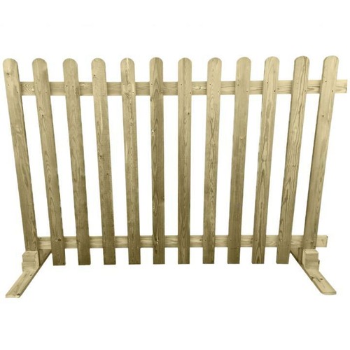 Portable Freestanding Smooth Treated 6ft Picket Fence Panel 2ft 3ft or