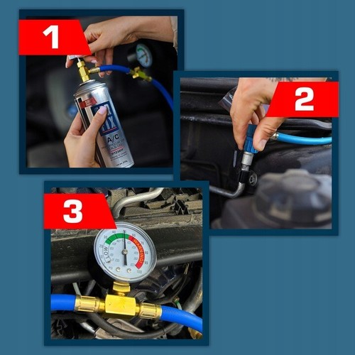 Recarga de aire acondicionado 5 en 1 recarga recarga lata de gas R134A + manguera - Imagen 2 de 2