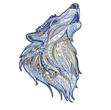 Wolf Wooden Jigsaw Puzzle for adult, unique irregular Animals shaped pieces