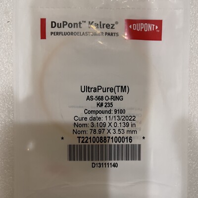 DUPONT AS-568 Oring, K#235, Compound:9001, Nom: 3.109 x .139  (78.97 x 3.35mm)