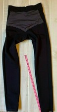 Hue black leggings front back inside panel size m women's