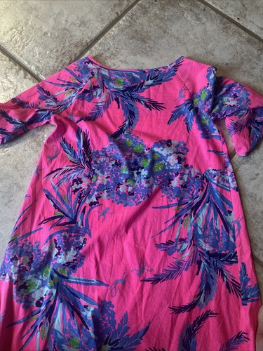 Lilly Pulitzer dress Mini Girls Size L 8-10 Surf crest Monkey Palms Tiki Pink - Picture 5 of 5