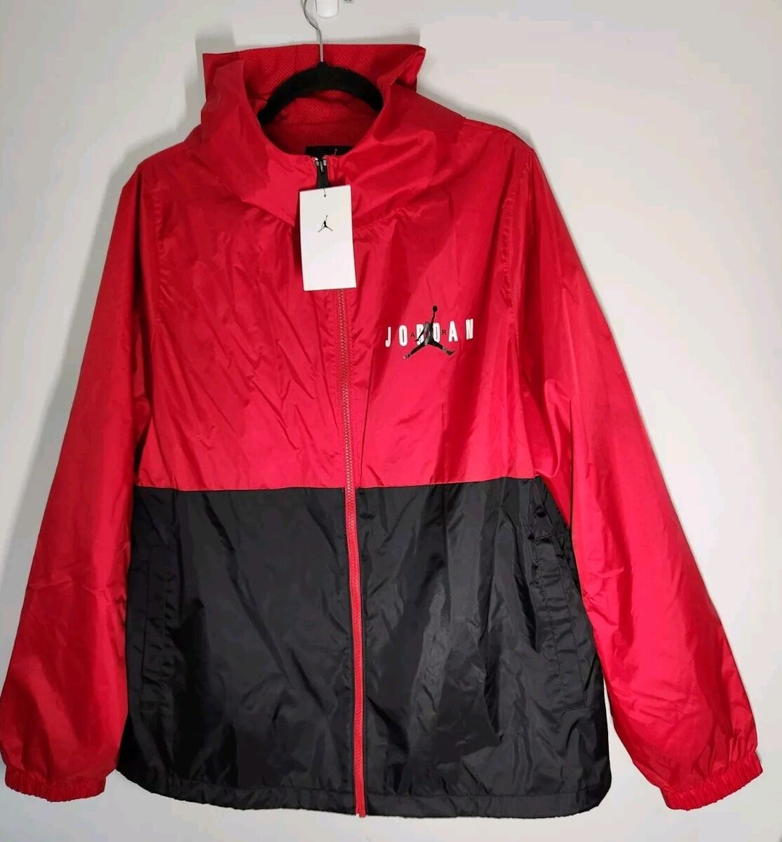 Air Jordan Essentials HBR Woven Full Zip Gym Red Black Air Jordan Essentials HBR Woven Full Zip Gym Red Black