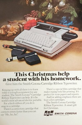 Smith Corona Typewriter Magazine Vtg Picture Ad Advertisement Retro Wall Art    