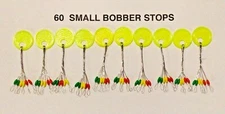 60 COLORED You choose size BOBBER STOPPERS NEW stops ice fishing lime green ring