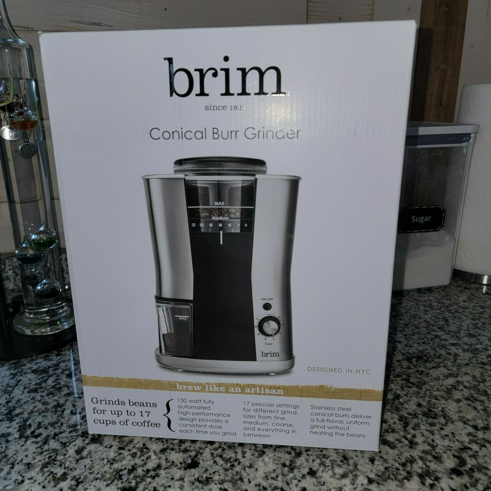 Brim 6.4 Oz Conical Burr Coffee Grinder 