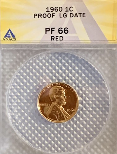 1960 1c PF66 RED LARGE DATE Lincoln Memorial Cent. PROOF 66 RED. ANACS - Picture 3 of 24