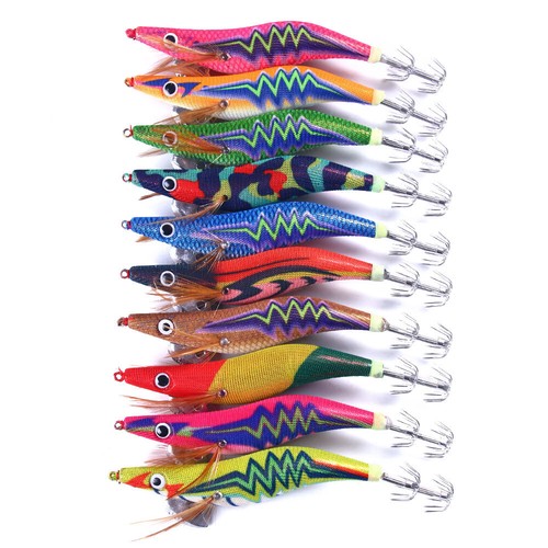 10PCS Luminous Shrimp Lures Octopus Squid Jigs Fishing Tackle Hook Bait 14cm/20g - 第 2/12 張圖片