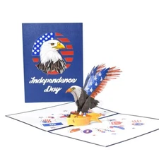 3D USA Eagle Pop Up Greeting Card For Memorial Day Independence Day Veterans Day