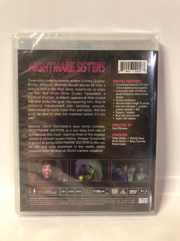 Nightmare Sisters Vinegar Syndrome US BLU-RAY cult 80s trash horror comedy - Image 2 of 2