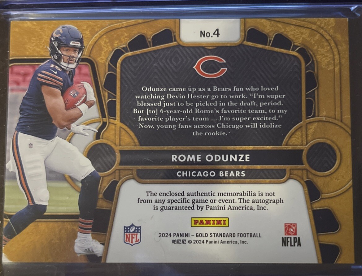 2024 Panini Gold Standard - ROME ODUNZE #4 RPA RC Rookie 2024 Panini Gold Standard - ROME ODUNZE #4 RPA RC Rookie