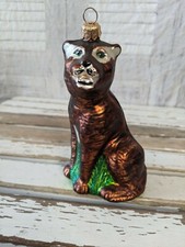 Glass mountain lion forest ornament Xmas holiday tree large