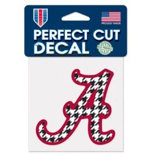 Alabama Crimson Tide HOUNDSTOOTH SCRIPT A LOGO Vinyl Decal Sticker