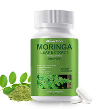 120 Capsules Moringa Oleifera Leaf Powder 5000mg - 100 Organic Herbal Extract