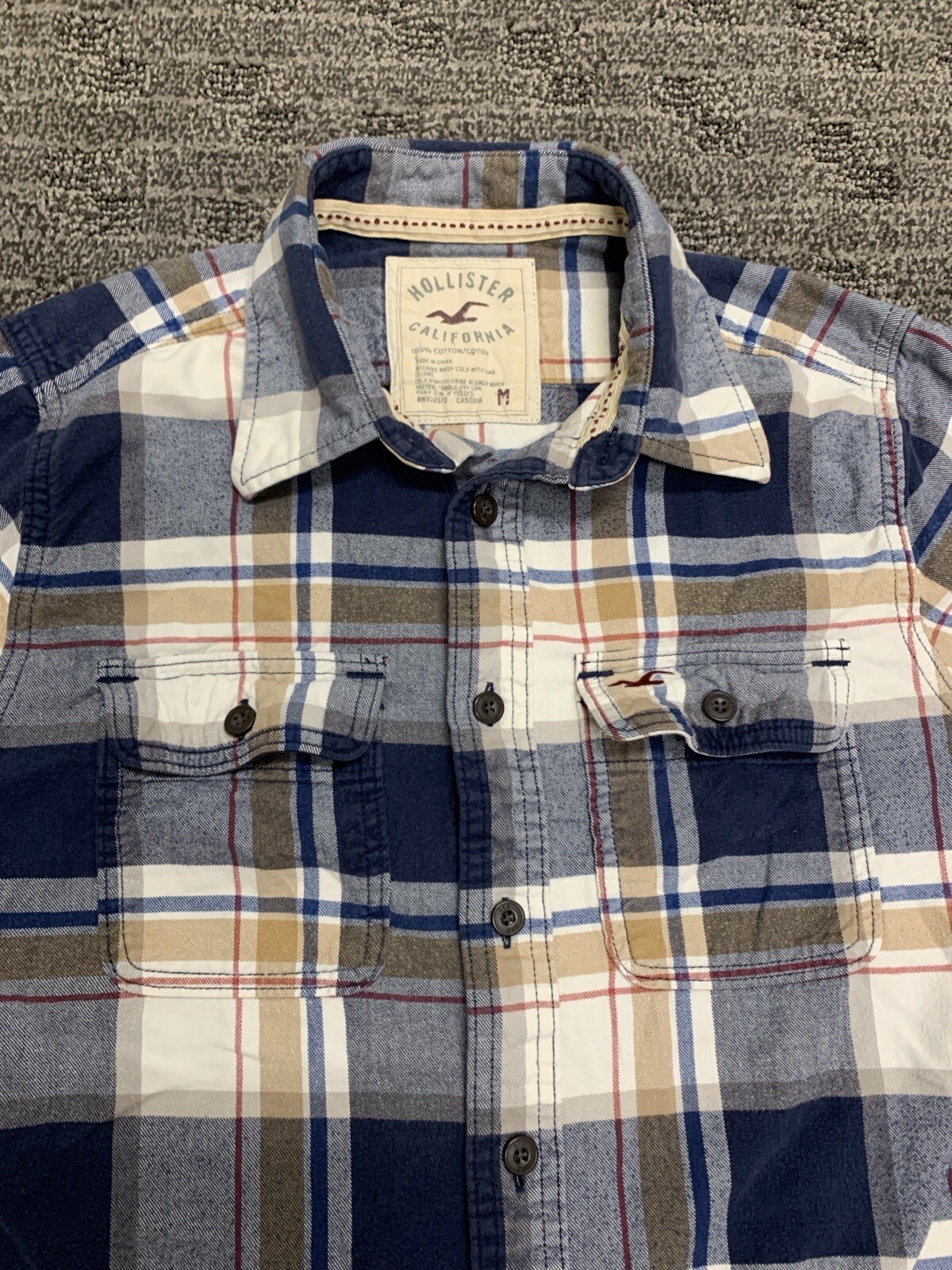 Hollister Flannel Shirt Men’s Medium Heavy Cotton Flannel- Size M-image