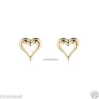 9ct Real Gold 5mm Heart Studs Small Tiny Plain Pierced Earrings B'day GIFT BOX