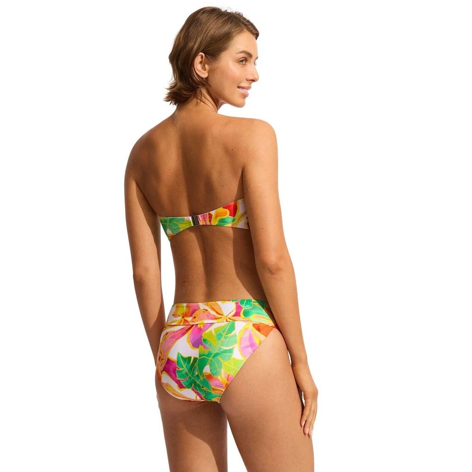 Top de Bikini Seafolly Wonderland 8 Parte Inferior 4 Hipster Bandeau + Correas NUEVO $229 Foto 2 de 4