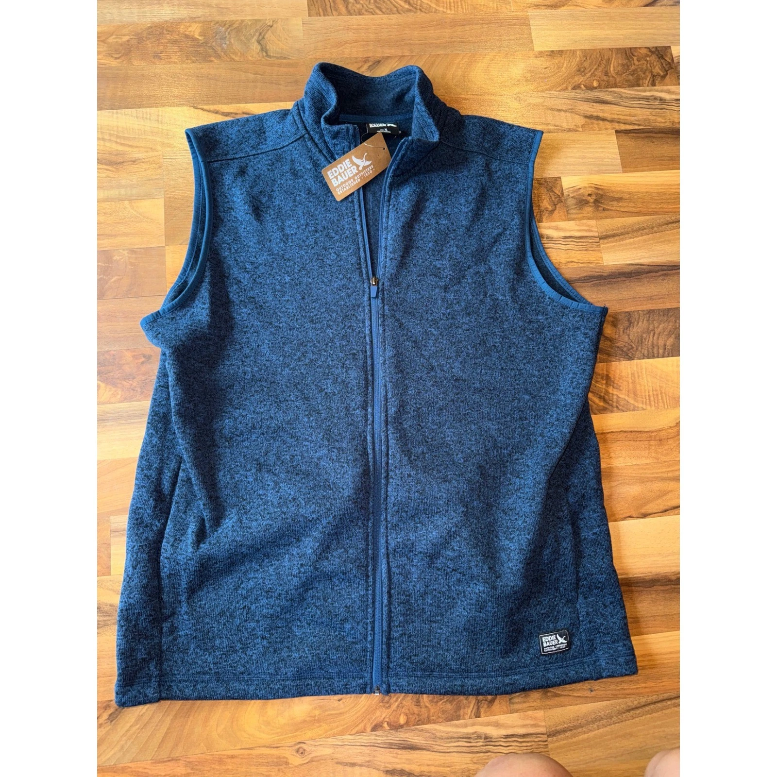 Eddie Bauer Sweater Fleece Vest Mens XL Blue NWT Full Zip Outdoor Layering NEW