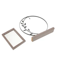 Metal Leaf Shaped Floating Photo Frame for Family Desk Display - 6 Inch Vintage