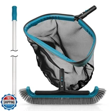 Swimming Pool Cleaning Kit - Aluminum Frame Skimmer Net with 10Ft