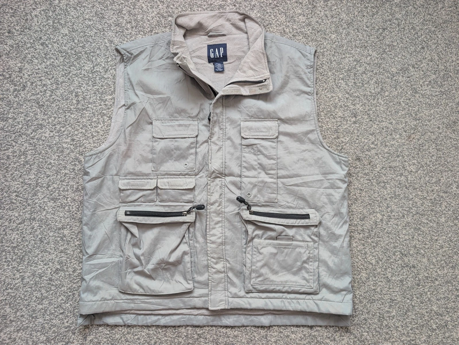 Gap Gilet Mens Extra Large Grey Outdoor Utility Walking Hiking Fishing Vest Core