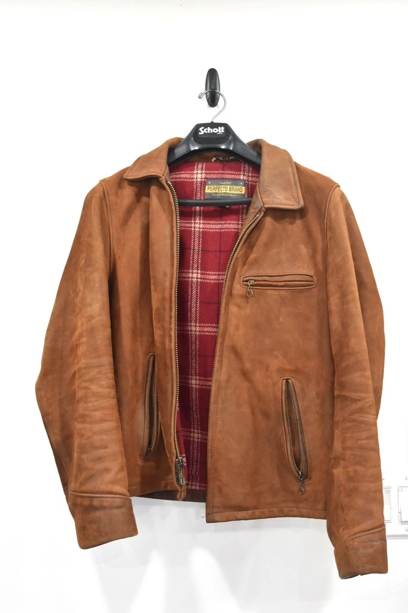 Schott P673 "Storm" Heavyweight Oiled Nubuck Delivery Jacket, Medium