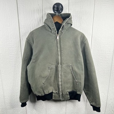 Vintage Carhartt Hooded Active Jacket Faded  Moss Green  J130 MOS Men s Medium