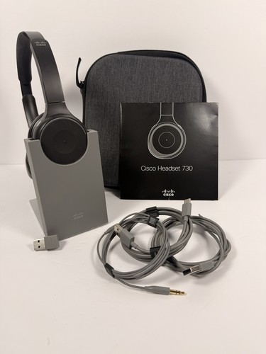 Cisco Headset 730 Wireless Bluetooth Headset w/ Charging Stand Dock Bundle