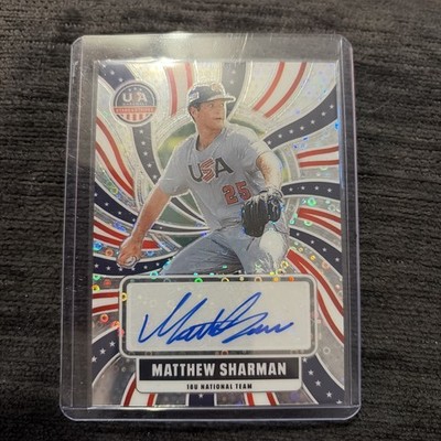 Matthew Sharman 2026 Panini USA Stars & Stripes DISCO Prizm Auto Card #NTS-MS 