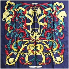 Hermes Silk Scarf Carre 90 LE MORS A LA COMPTABLE Used A Grade From Japan