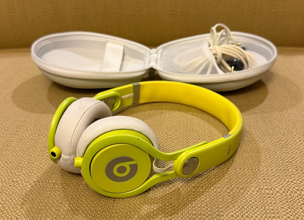 Beats Mixr Headphones On-Ear Neon Yellow Mixer by Dre Case
