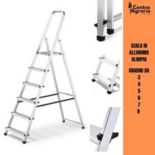 Scala in alluminio Olimpia con 3 4 5 6 7 8 gradini scale scaletta pieghevole